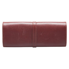 カルティエ マストライン メガネケース 眼鏡 小物入れ ワインレッド ボルドー レザー レディース CARTIER 【中古】