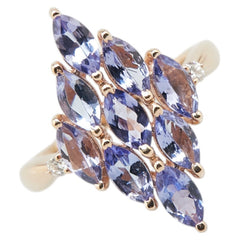 K18PG ピンクゴールド タンザナイト1.90ct ダイヤ0.06ct リング 指輪 レディース 12号 【中古】