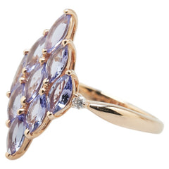 K18PG ピンクゴールド タンザナイト1.90ct ダイヤ0.06ct リング 指輪 レディース 12号 【中古】