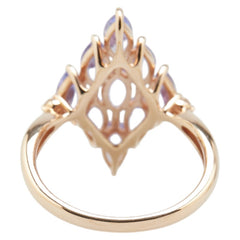 K18PG ピンクゴールド タンザナイト1.90ct ダイヤ0.06ct リング 指輪 レディース 12号 【中古】