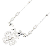 K18WG ホワイトゴールド ダイヤ0.30ct 四つ葉 クローバー モチーフ ネックレス レディース 【中古】
