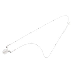 K18WG ホワイトゴールド ダイヤ0.30ct 四つ葉 クローバー モチーフ ネックレス レディース 【中古】