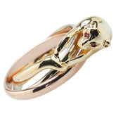 K18YG イエローゴールド K18WG ホワイトゴールド K18PG ピンクゴールド ルビー スリーカラー パンサー モチーフ リング 指輪 レディース 11号 【中古】