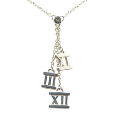 ティファニー アトラス 3シンボル 1Pダイヤ ネックレス SV925 シルバー レディース TIFFANY&Co. 【中古】
