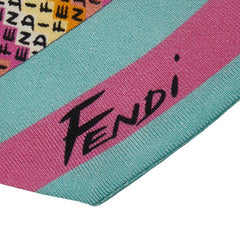 フェンディ ラッピー バンドゥ リバーシブル スカーフ FXT011 AJWK マルチカラー シルク レディース FENDI 【中古】
