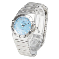 オメガ コンステレーション ミニ 12Pダイヤ 腕時計 1562.85 クオーツ ブルー文字盤 ステンレススチール レディース OMEGA 【中古】