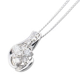 Pt900 プラチナ Pt850 プラチナ ダイヤ0.50ct フラワー 花 モチーフ ペンダントネックレス レディース 【中古】