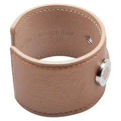 ブルガリ ブルガリブルガリ バングル ベージュ シルバー レザー メタル レディース BVLGARI 【中古】