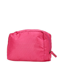 フェンディ ズッキーノ ポーチ 小物入れ 8N0066 ピンク ナイロン レディース FENDI 【中古】