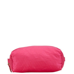 フェンディ ズッキーノ ポーチ 小物入れ 8N0066 ピンク ナイロン レディース FENDI 【中古】