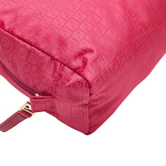 フェンディ ズッキーノ ポーチ 小物入れ 8N0066 ピンク ナイロン レディース FENDI 【中古】