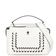 フェンディ ドットコム ハンドバッグ ショルダーバッグ 2WAY 8BN293 ホワイト ブラック レザー レディース FENDI 【中古】