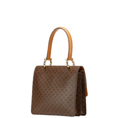 セリーヌ マカダム ハンドバッグ ブラウン PVC レザー レディース CELINE 【中古】