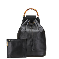 グッチ バンブー ショルダーバッグ ボディバッグ 003 2113 0037 ブラック レザー レディース GUCCI 【中古】