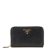 プラダ ラウンドファスナー 長財布 1ML157 ブラック レザー レディース PRADA 【中古】