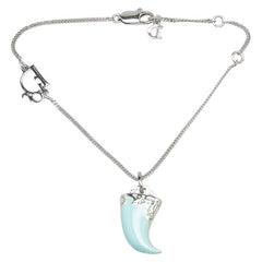 ディオール ロゴ 牙 モチーフ ブレスレット シルバー ターコイズブルー メタル レディース Dior 【中古】