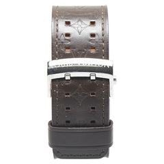 ルイ ヴィトン タンブール 腕時計 Q1111 クオーツ ブラウン文字盤 ステンレススチール レザー メンズ LOUIS VUITTON 【中古】