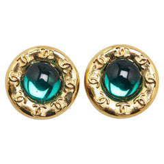 シャネル ココマーク ラウンド ストーン イヤリング ゴールド メッキ レディース CHANEL 【中古】