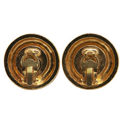 シャネル ココマーク ラウンド ストーン イヤリング ゴールド メッキ レディース CHANEL 【中古】