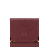 カルティエ マストライン コインケース ワインレッド ボルドー レザー レディース CARTIER 【中古】