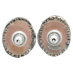 シャネル ココマーク オーバル ピアス シルバー ピンク メタル レディース CHANEL 【中古】