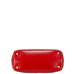 プラダ 三角ロゴプレート ハンドバッグ レッド パテントレザー レディース PRADA 【中古】
