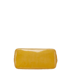 シャネル マトラッセ 復刻トート ココマーク トートバッグ ブラウン イエロー エナメル レザー レディース CHANEL 【中古】