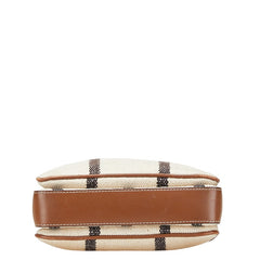 ジェイアンドエムデヴィッドソン 斜め掛け ショルダーバッグ アイボリー ブラウン キャンバス レザー レディース J&M Davidson 【中古】