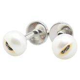 ルイ ヴィトン カフリンクス カフス シルバー SV925 シルバー フェイクパール メンズ LOUIS VUITTON 【中古】