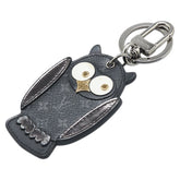 ルイ ヴィトン モノグラム エクリプス ポル クレオウル フクロウ 梟 キーホルダー チャーム M69482 ノワール ブラック レザー PVC レディース LOUIS VUITTON 【中古】