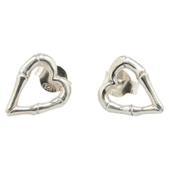グッチ バンブー ハート スタッドピアス SV925 シルバー レディース GUCCI 【中古】