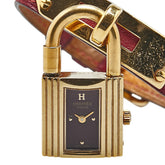 エルメス ケリーウォッチ 腕時計 KE1.201 クオーツ レッド文字盤 ステンレススチール レザー レディース HERMES 【中古】