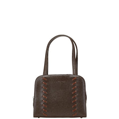 サンローラン ミニハンドバッグ ブラウン レザー レディース SAINT LAURENT 【中古】
