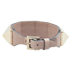 ヴァレンティノ ロックスタッズ ブレスレット ピンクベージュ ゴールド レザー レディース VALENTINO 【中古】