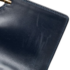 グッチ オールドグッチ ハンドバッグ ネイビー レザー レディース GUCCI 【中古】