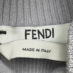 フェンディ ズッカ ニット モックネック シースルー インナー付き サイズ:36 シルバー グレー レーヨン ナイロン レディース FENDI 【中古】