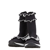 ジミーチュウ ユージン シューズ サイズ:37 ブラック ホワイト ニット レディース JIMMY CHOO 【中古】