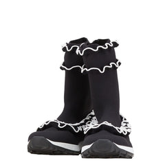 ジミーチュウ ユージン シューズ サイズ:37 ブラック ホワイト ニット レディース JIMMY CHOO 【中古】