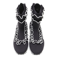 ジミーチュウ ユージン シューズ サイズ:37 ブラック ホワイト ニット レディース JIMMY CHOO 【中古】