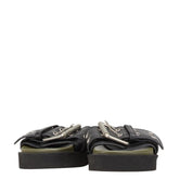 ヴェルサーチェ ヴェルサス サンダル サイズ:35 ブラック カーキ レザー レディース VERSACE 【中古】