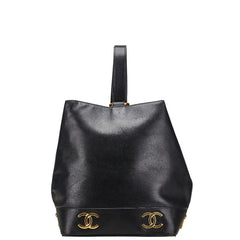 シャネル トリプルココマーク ワンショルダーバッグ ブラック ラムスキン レディース CHANEL 【中古】