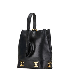シャネル トリプルココマーク ワンショルダーバッグ ブラック ラムスキン レディース CHANEL 【中古】
