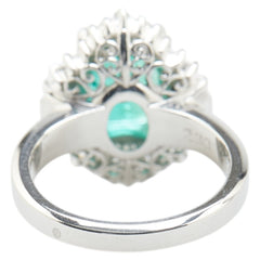 Pt900 プラチナ エメラルド2.30ct ダイヤ0.91ct リング 指輪 レディース 12号 【中古】