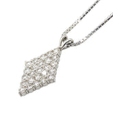 Pt900 プラチナ Pt850 プラチナ ダイヤ2.00ct ひし形 ベネチアンチェーン ネックレス レディース 【中古】
