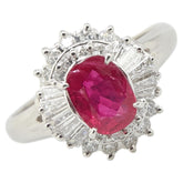 Pt900 プラチナ ルビー1.26ct ダイヤ0.58ct リング 指輪 レディース 12号 【中古】