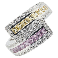 K18WG ホワイトゴールド サファイア1.40ct ダイヤ0.30ct リング 指輪 レディース 12.5号 【中古】