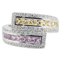 K18WG ホワイトゴールド サファイア1.40ct ダイヤ0.30ct リング 指輪 レディース 12.5号 【中古】