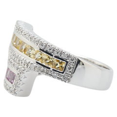 K18WG ホワイトゴールド サファイア1.40ct ダイヤ0.30ct リング 指輪 レディース 12.5号 【中古】