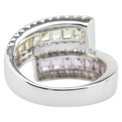 K18WG ホワイトゴールド サファイア1.40ct ダイヤ0.30ct リング 指輪 レディース 12.5号 【中古】