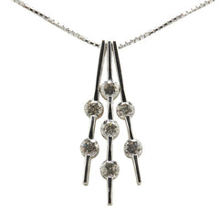 K18WG ホワイトゴールド ダイヤ1.00ct ペンダントネックレス レディース 【中古】